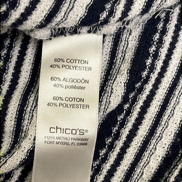Chico’s Hummingbird Stripe Scoop-Neck long sleeve top - Picture 6 of 15